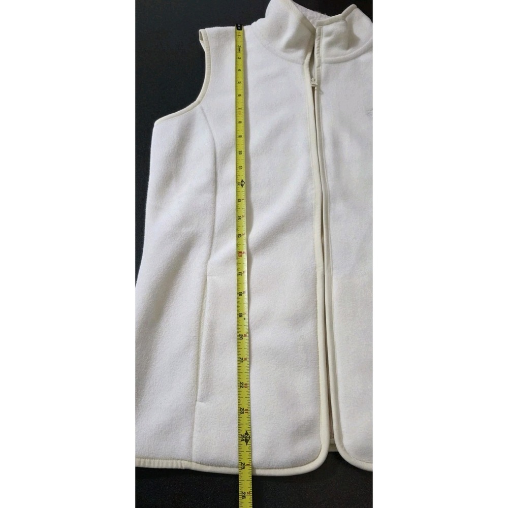 Brooks Brothers Sweater Vest Women M Fleece Fuzzy Cream Golf Casual Full Zip EUC - Picture 6 of 7